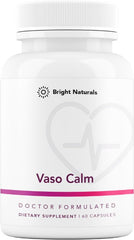 Bright Naturals Vaso Calm bottle with capsules for balanced circulation support.