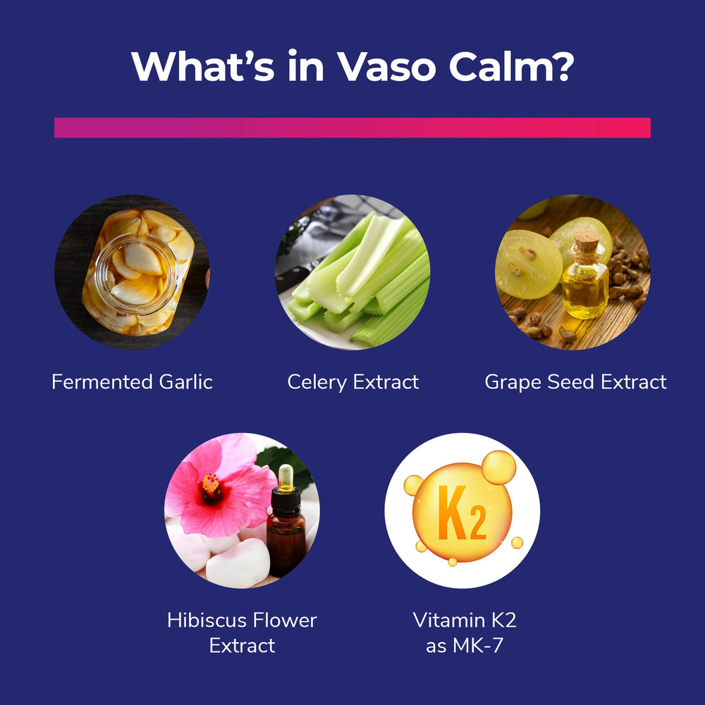 Bright Naturals Vaso Calm MK-7 vitamin K2 capsule for effective absorption.