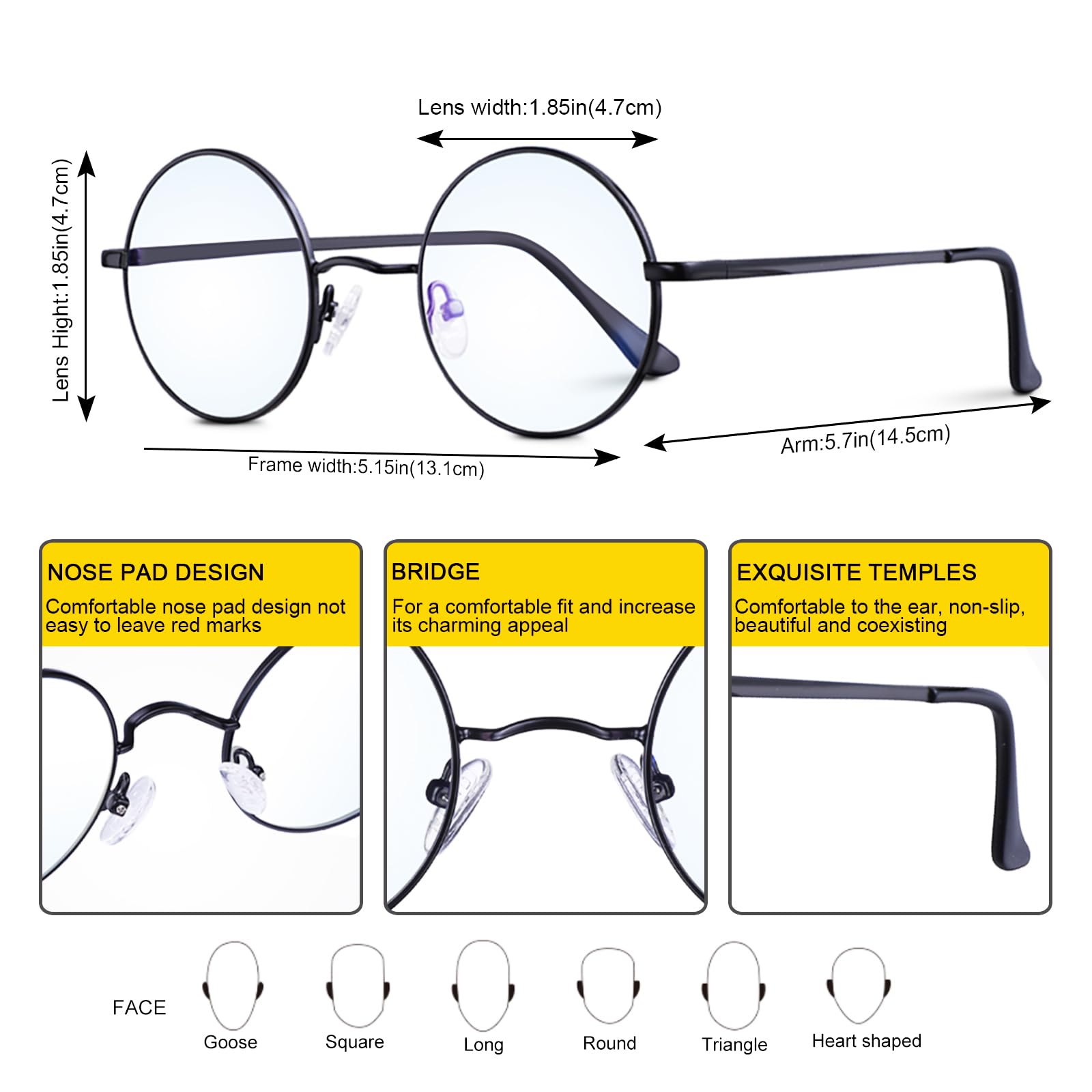 Brigtlaiff fashionable blue light glasses for parties and outdoor activities