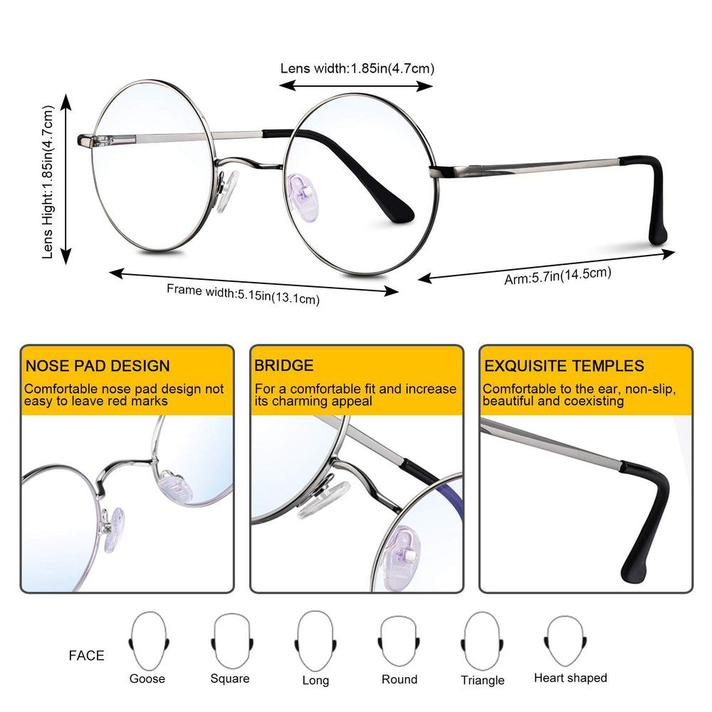 Brigtlaiff round blue light glasses for travel protect eyes on flights and commutes