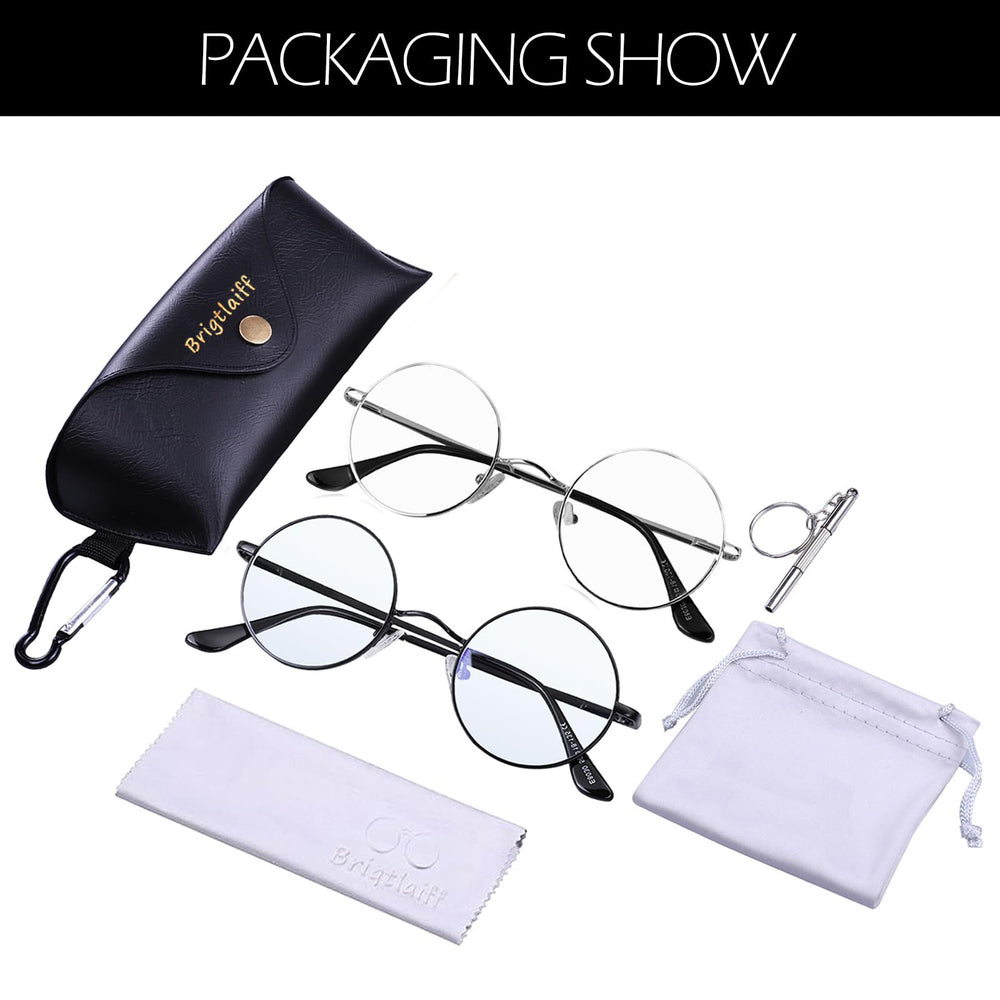 Brigtlaiff round blue light glasses unisex style suitable for men and women