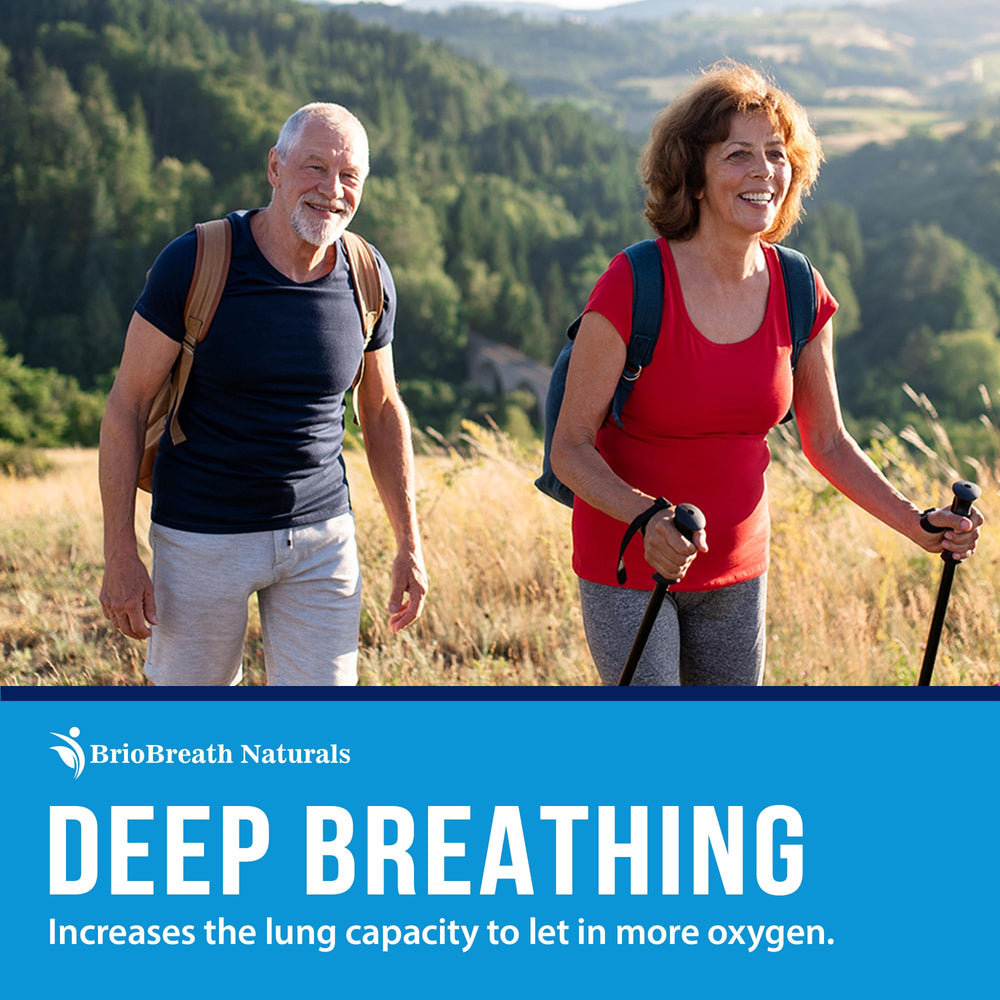 BRIOBREATH NATURALS daily use routine shown with capsules for breathing comfort