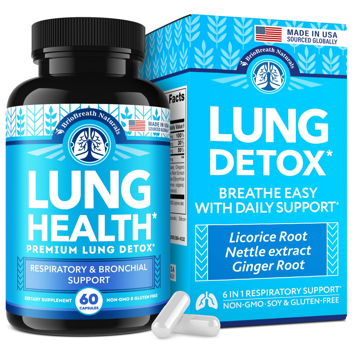 BRIOBREATH NATURALS lung cleanse bottle supports clearer airways