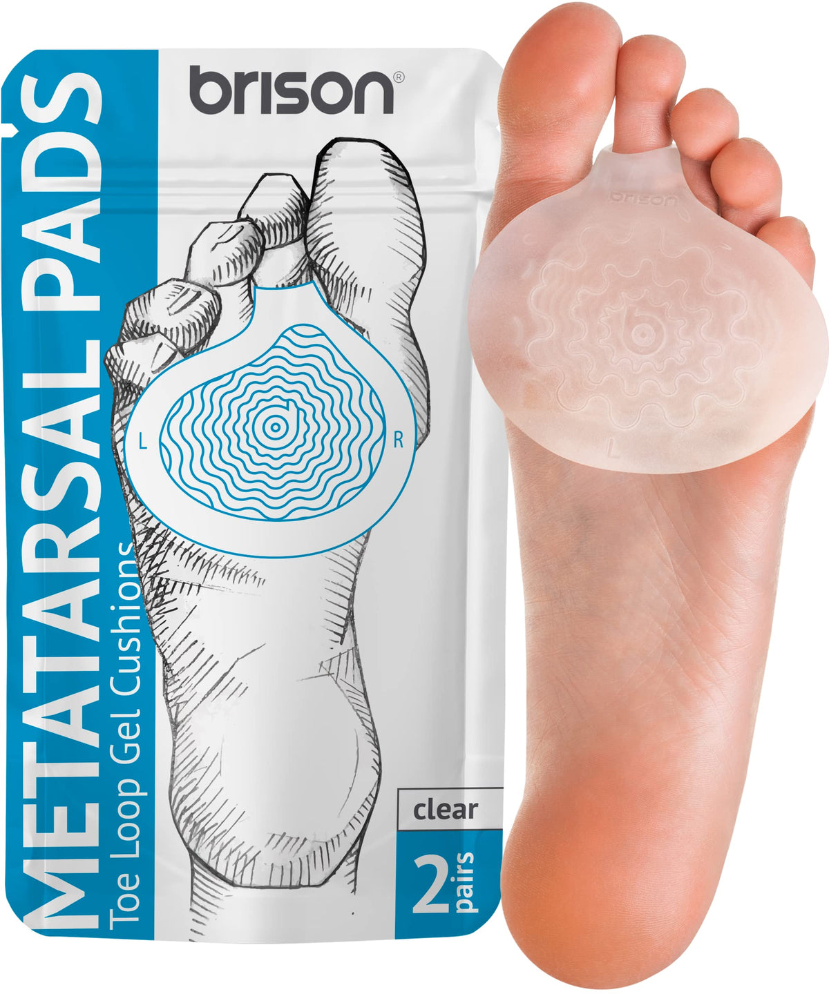 BRISON metatarsal pad ball-of-foot cushion provides daily comfort.