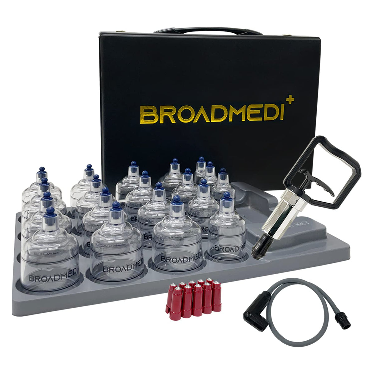 Broadmedi+ premium cupping set with 19 cups and pump for at home therapy