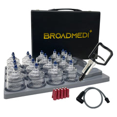 Broadmedi+ premium cupping set with 19 cups and pump for at home therapy