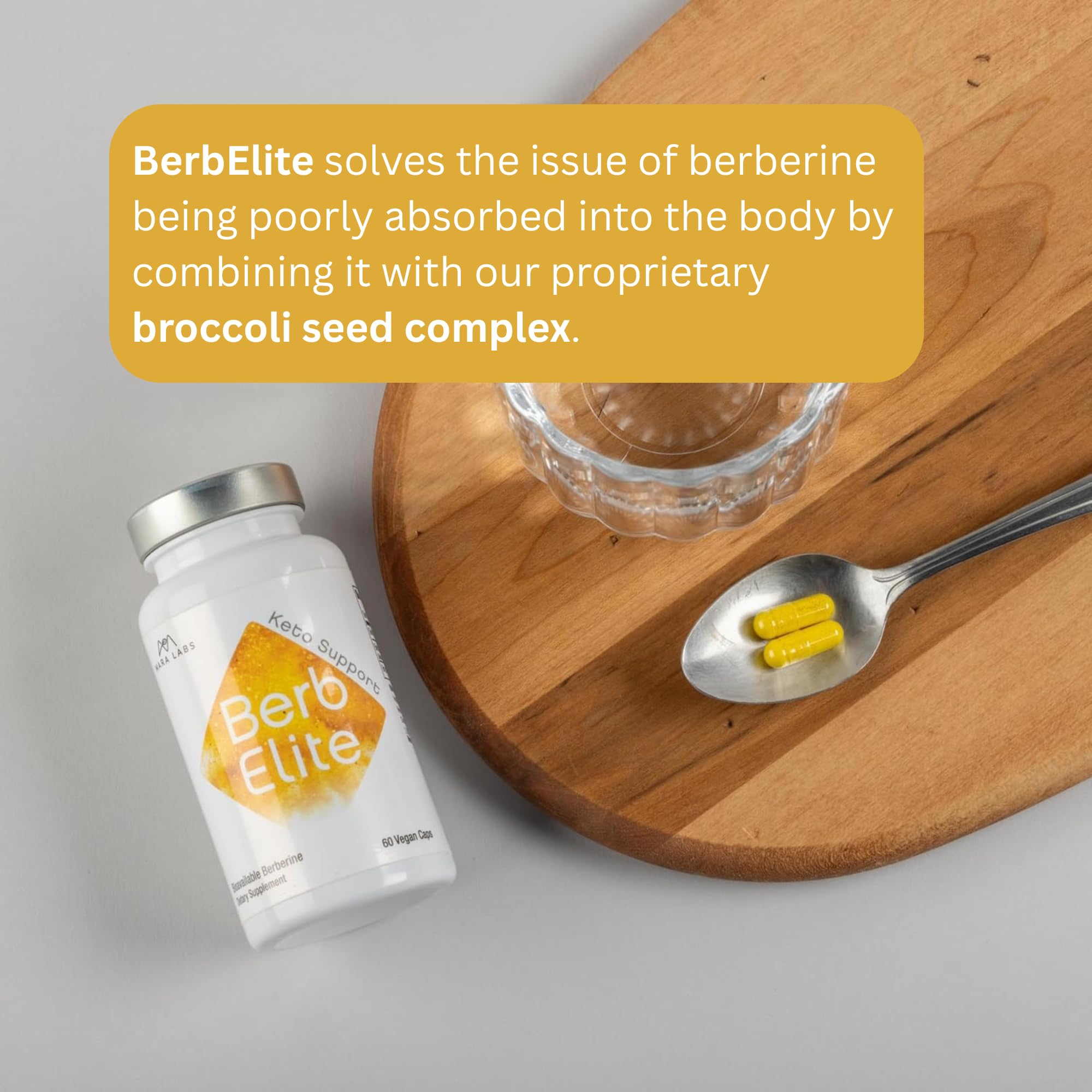 Non-GMO gluten-free vegan BerbElite capsules.