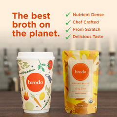 Brodo Deeply Rooted clean-ingredients broth pouch supports everyday cooking with no additives.