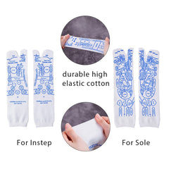 Broman reflexology socks with ankle chart for focused points