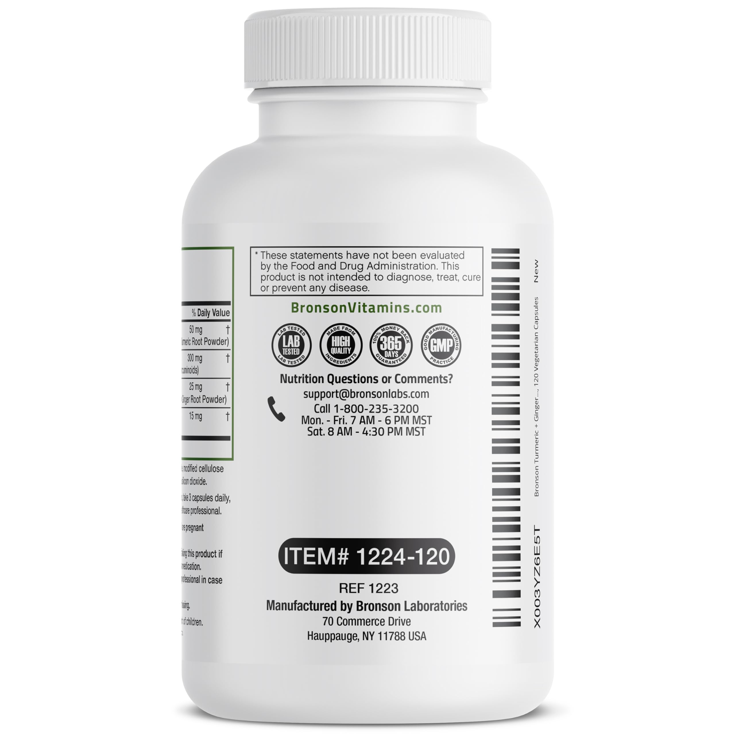 Bronson 120 vegetarian capsules on label for daily wellness