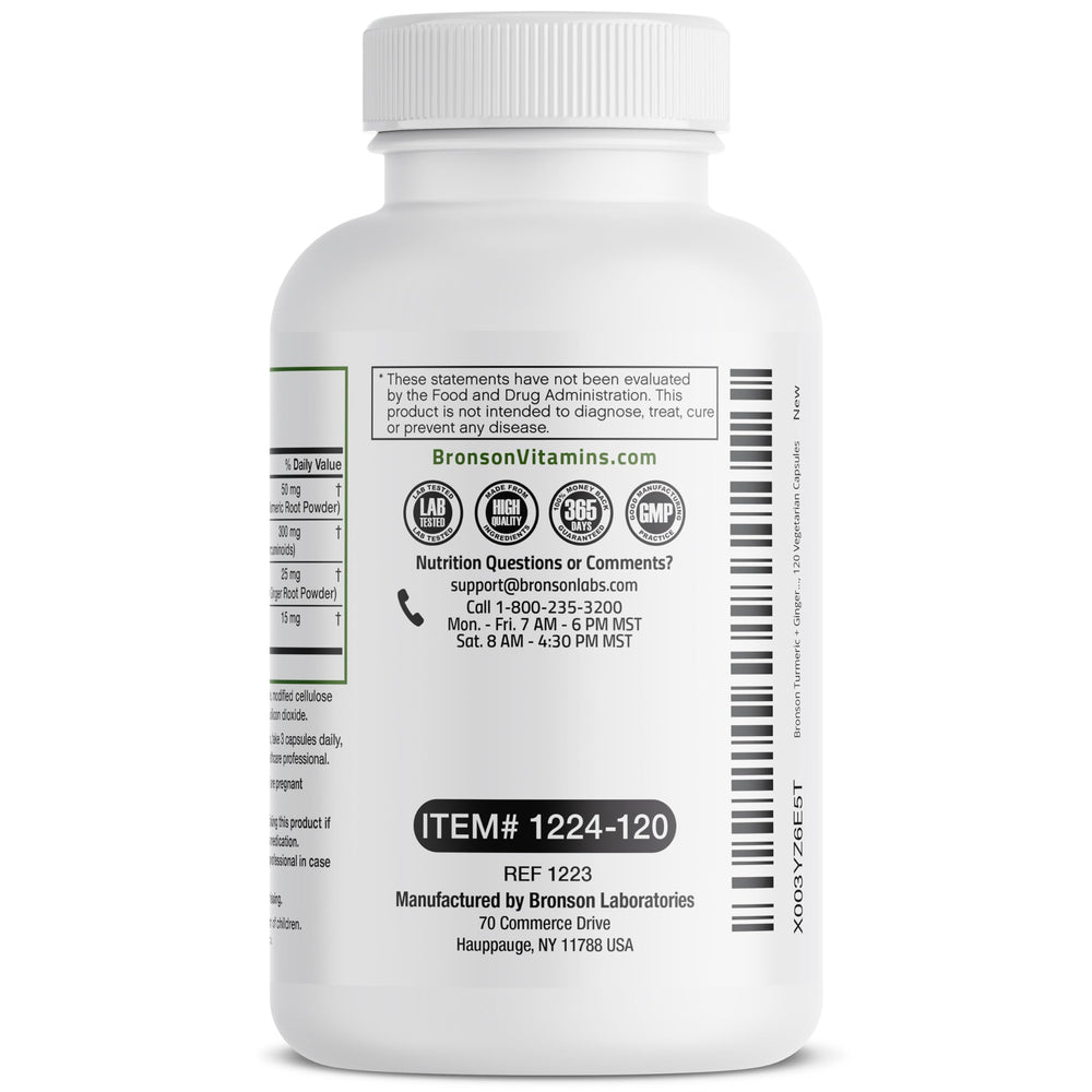 Bronson 120 vegetarian capsules on label for daily wellness