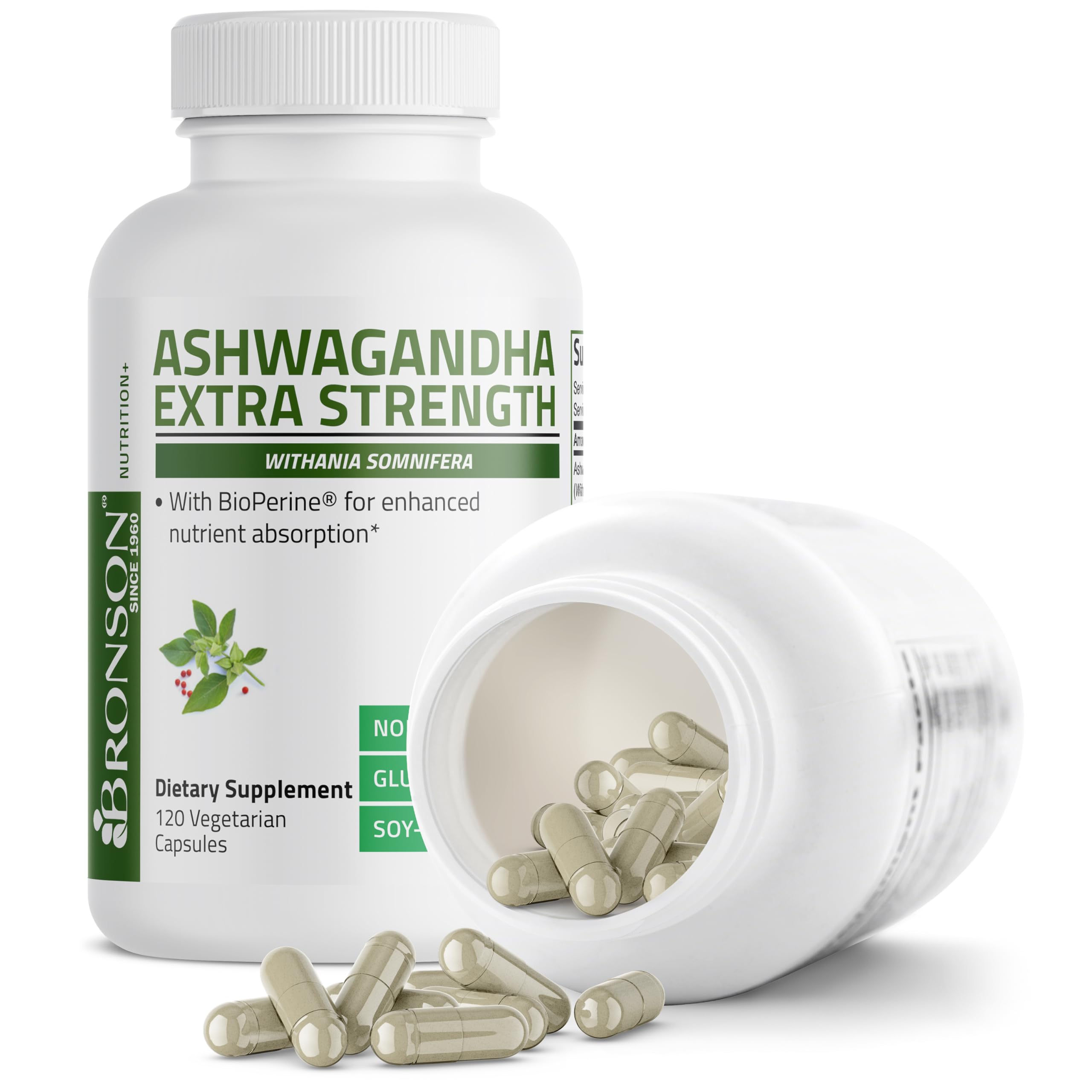 Bronson Ashwagandha Bioperine visual showing enhanced absorption potential