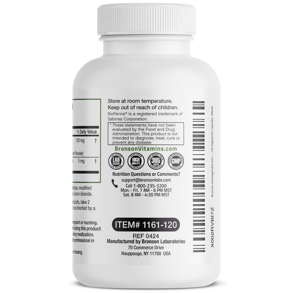 Bronson Ashwagandha non-GMO seal highlighting product purity