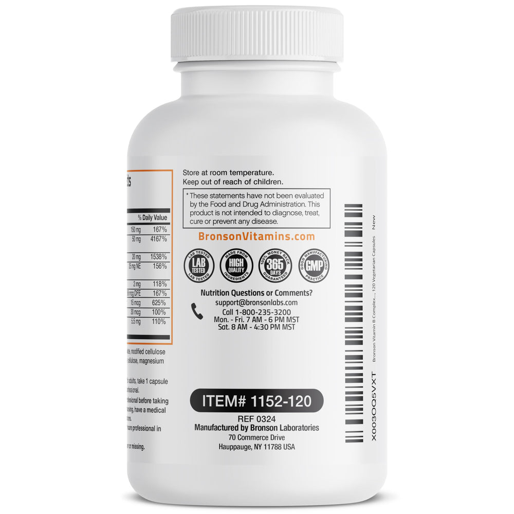 Bronson B-Complex pill close-up highlighting small capsules