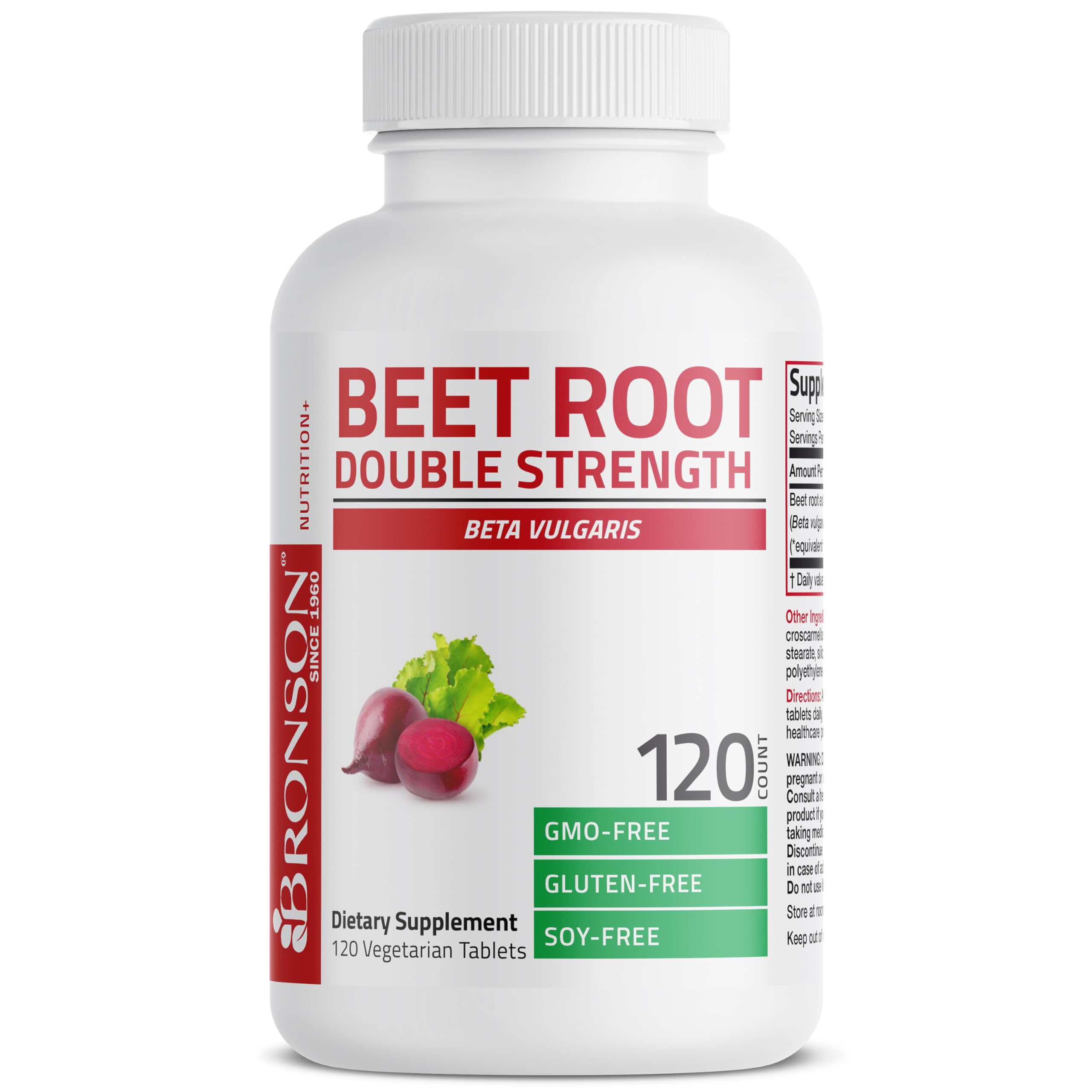 Bronson Beet Root Double Strength packaging on display in bright lighting.