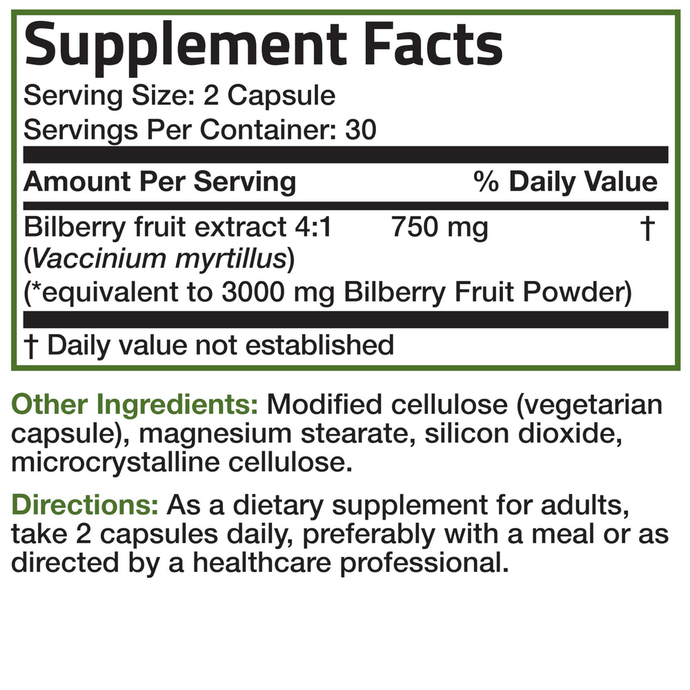 Bronson Bilberry Extra Strength shelf display indicating product availability