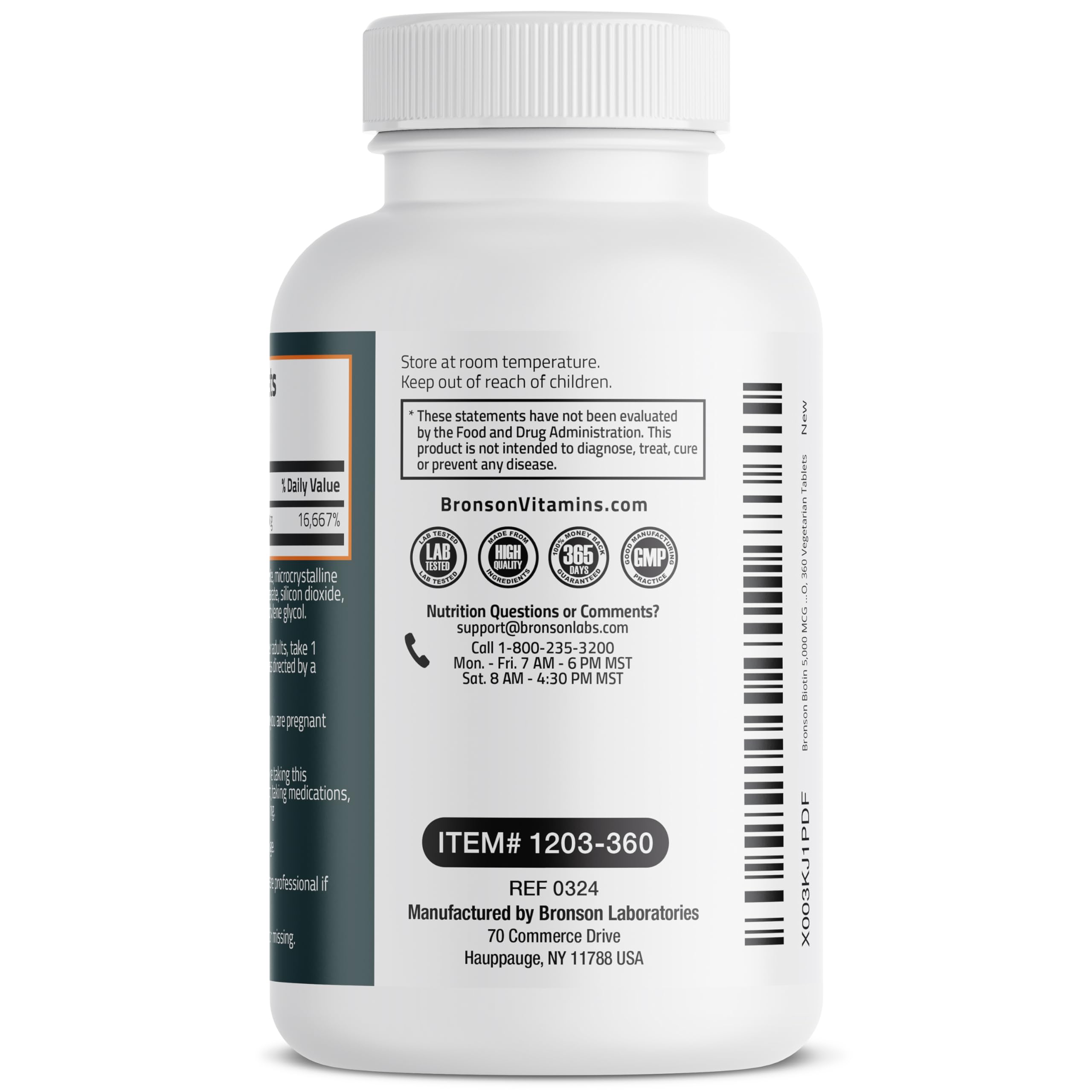 Bronson Biotin packaging designed for a 1-year supply.
