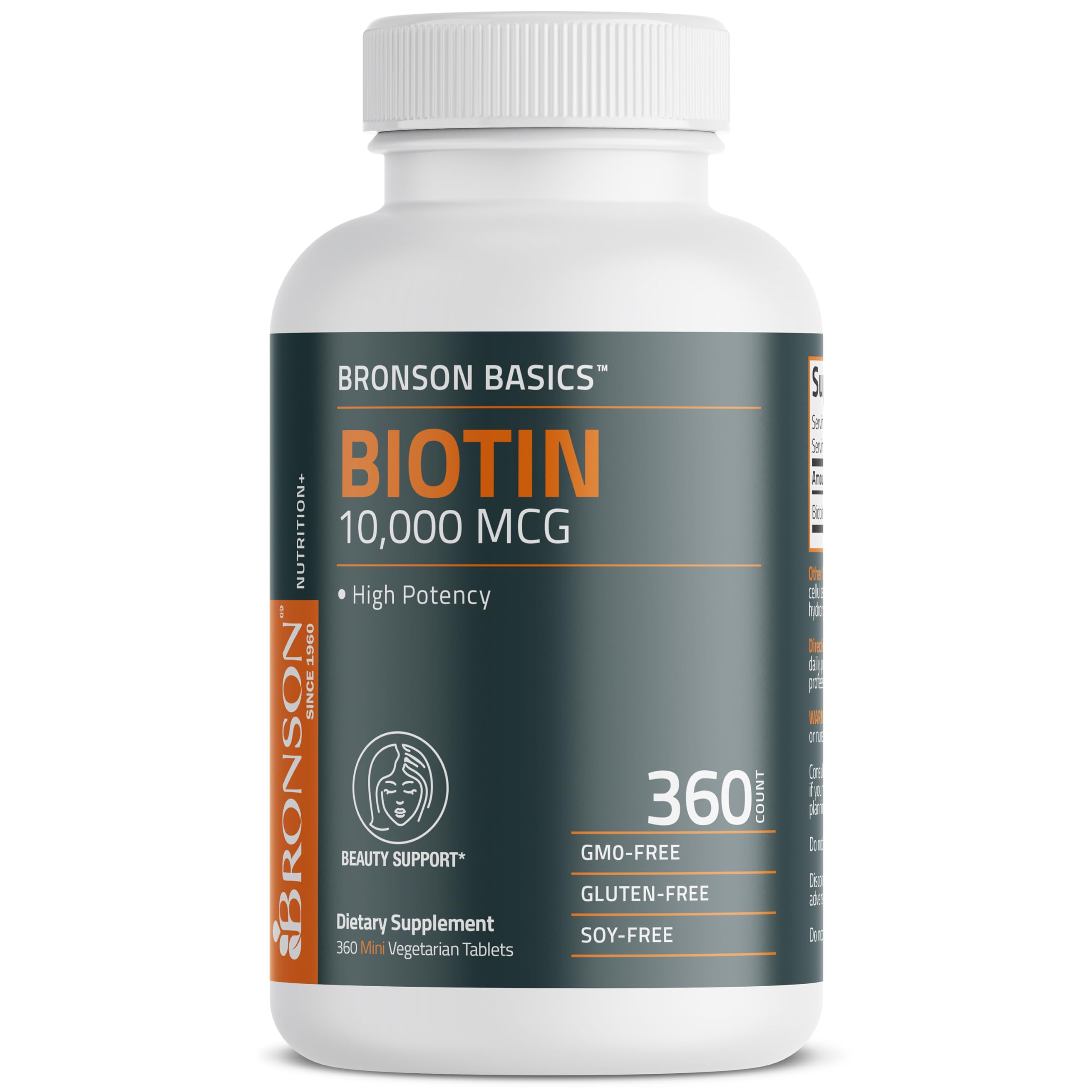 Bronson Biotin vegetarian formula suitable for plant-based diets