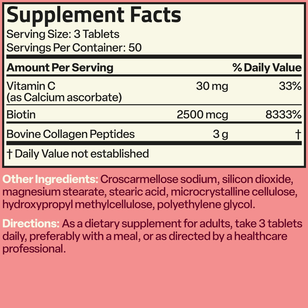 Bronson Collagen Peptides 3000mg daily-dose tablets arranged for a simple routine