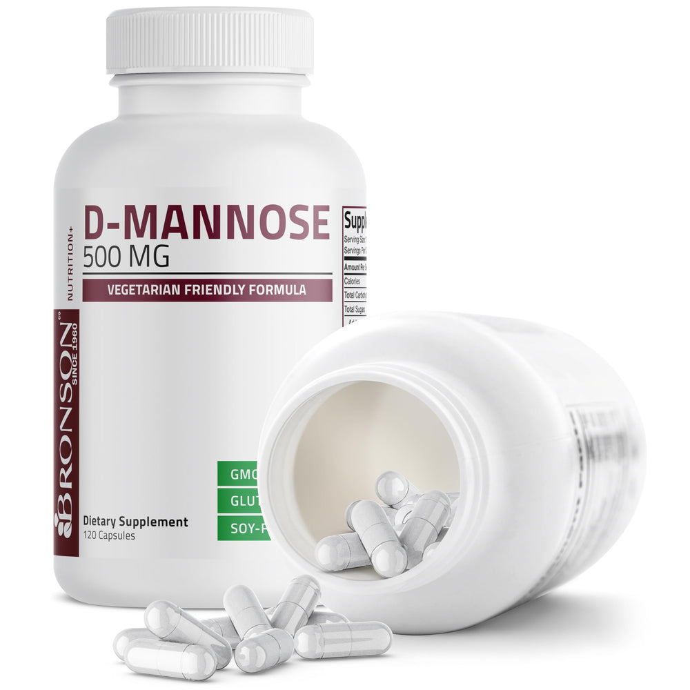 Bronson D-Mannose gluten-free and soy-free label on packaging