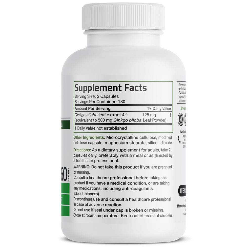 Bronson Ginkgo Biloba bottle on desk supports focus during work.