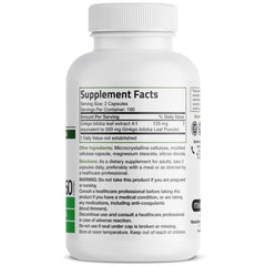 Bronson Ginkgo Biloba bottle on desk supports focus during work.