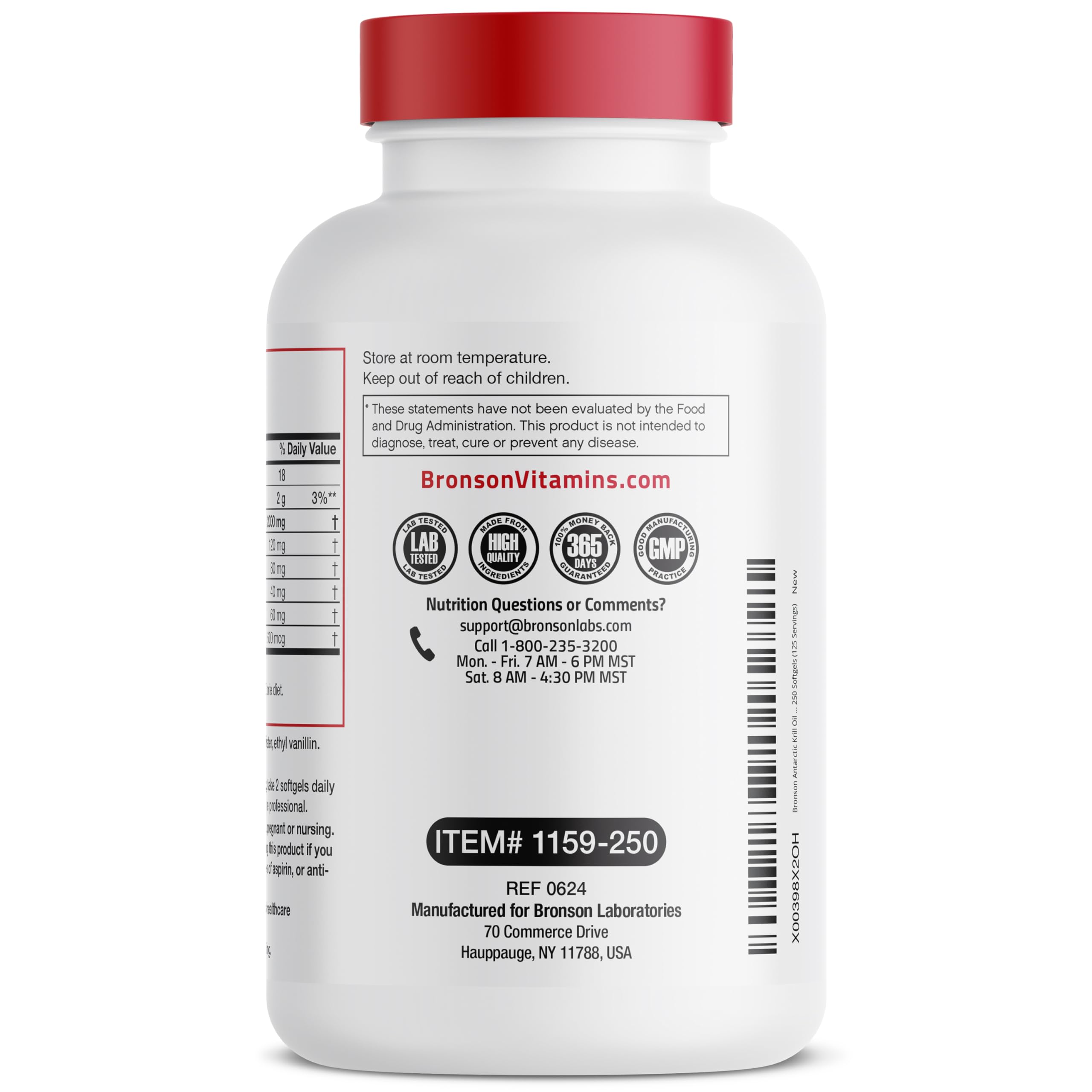 Bronson New York facility photo reinforces cGMP manufacturing standards.