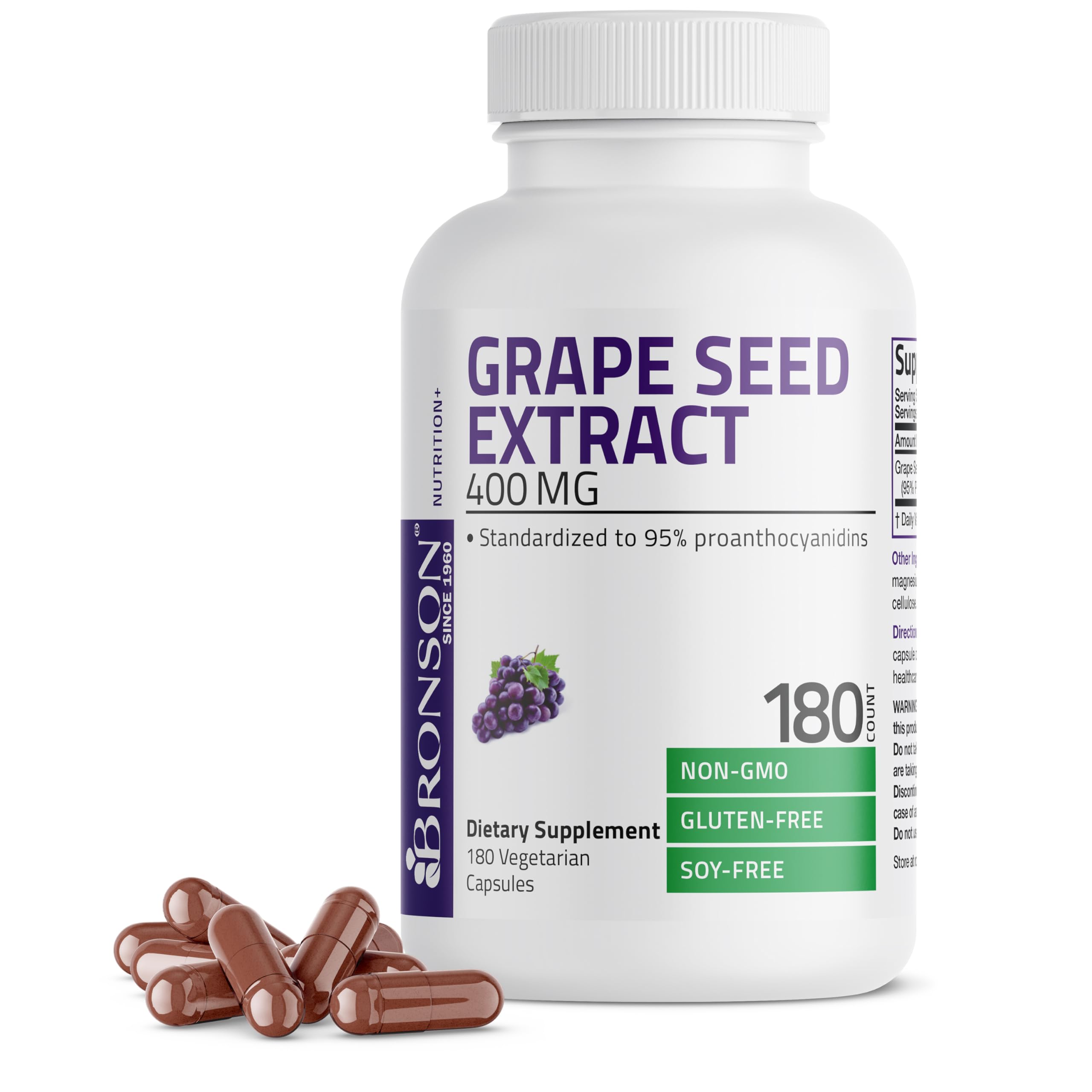Bronson Grape Seed Extract bottle front for antioxidant support