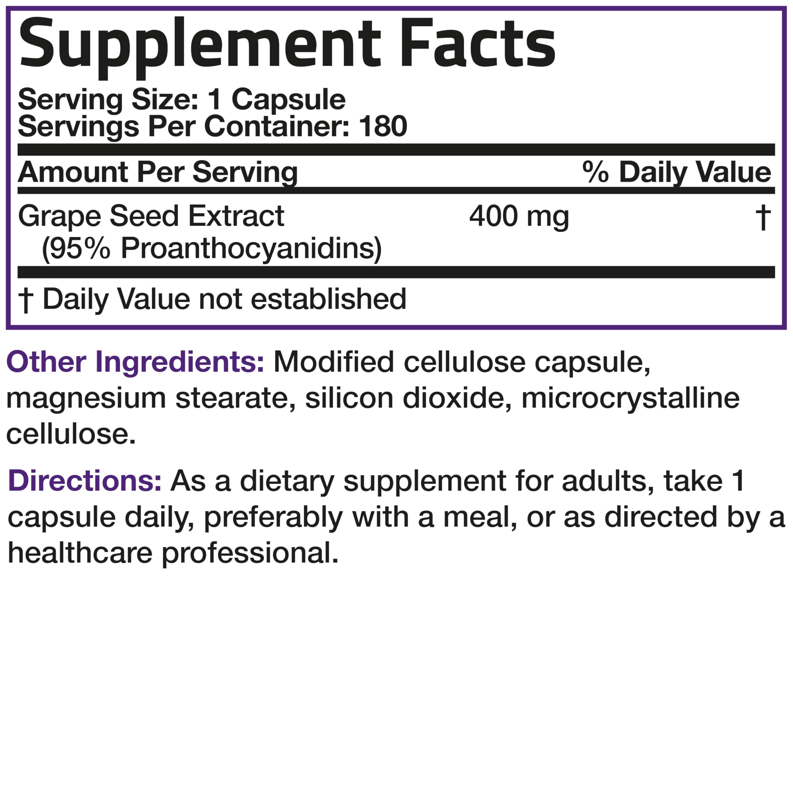 Bronson packaging highlights standardized extract and 95 percent polyphenols