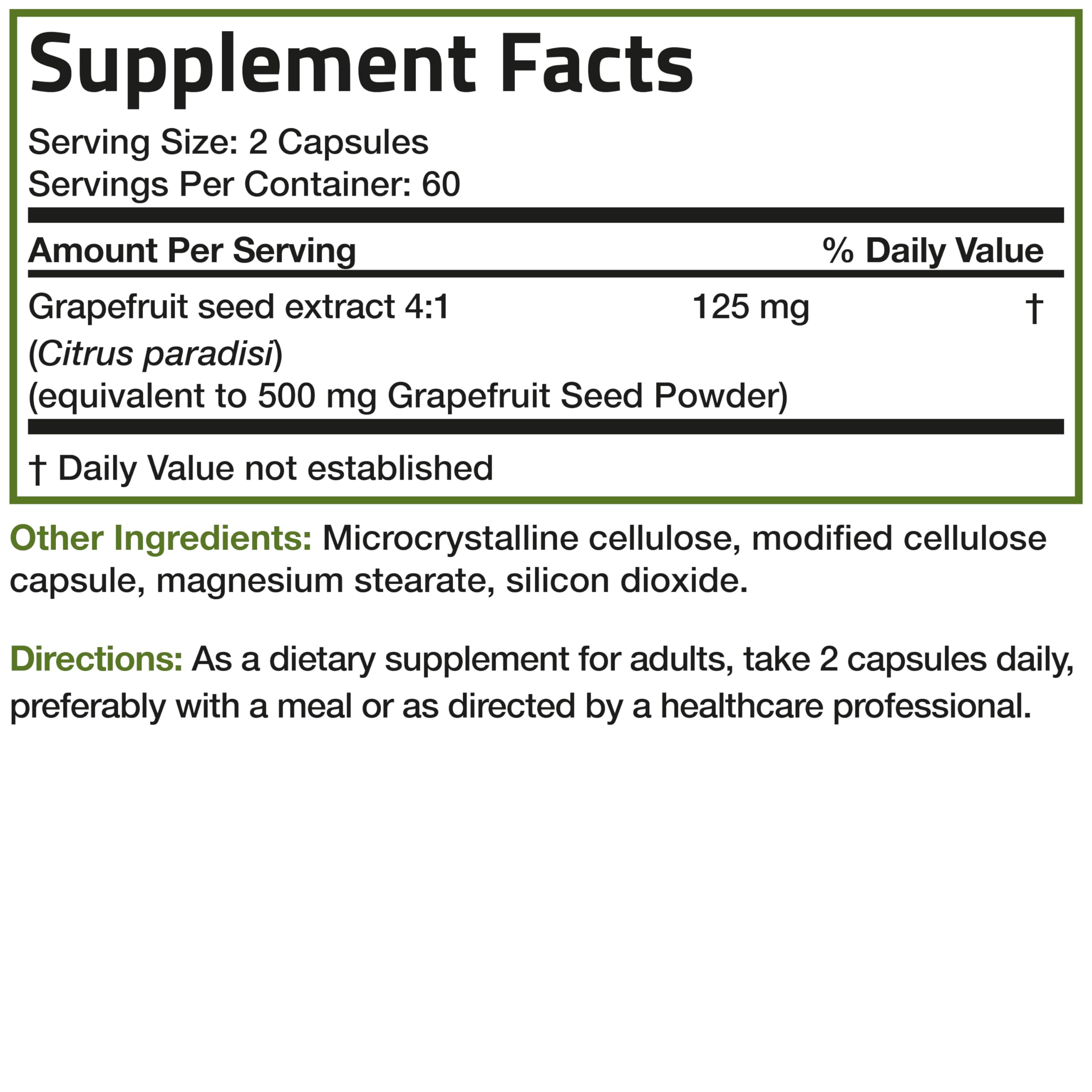 Bronson Grapefruit Seed Extract packaging shows 120 vegetarian capsules.