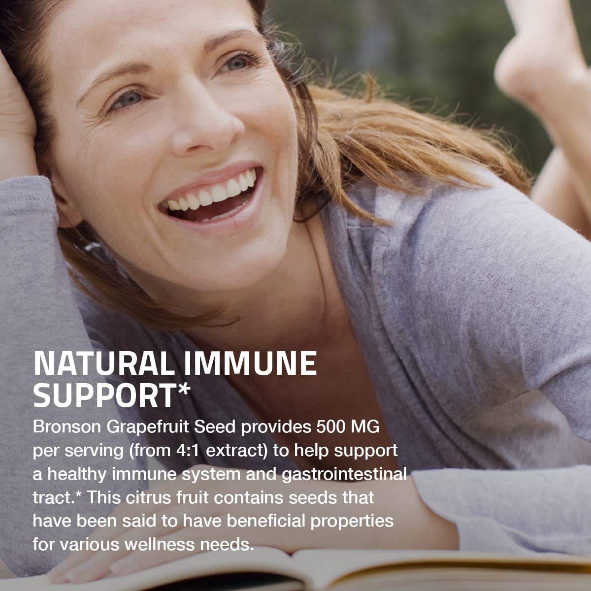 Bronson Grapefruit Seed Extract pour displays convenient bottle use.