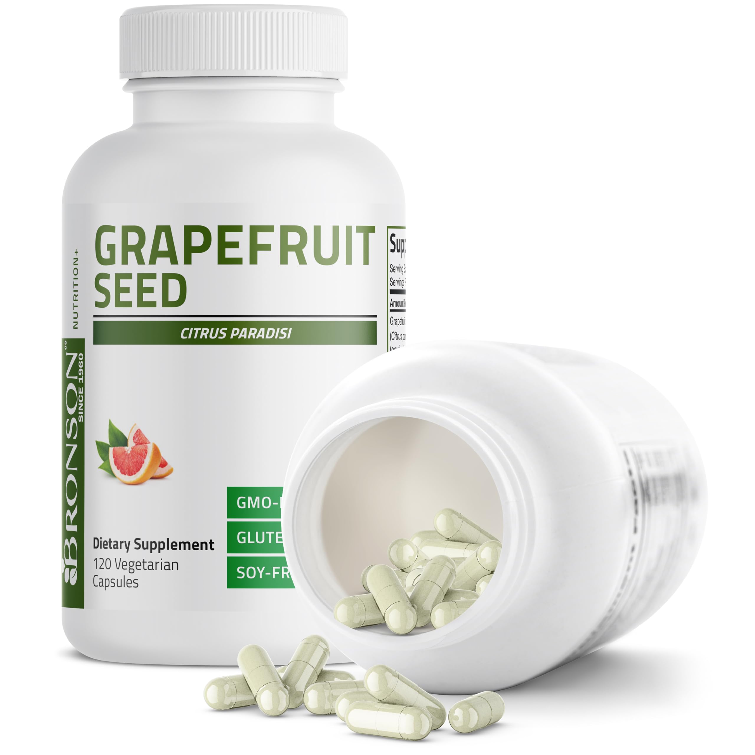 Bronson Grapefruit Seed Extract vegan formula emphasizes cruelty-free wellness.