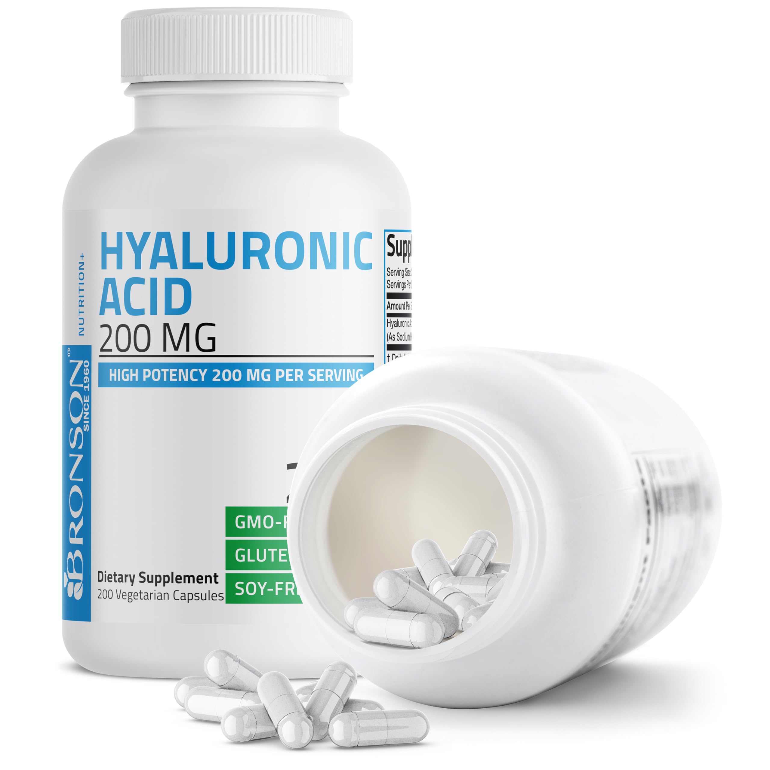 Bronson Hyaluronic Acid skin hydration visual highlights radiant skin support