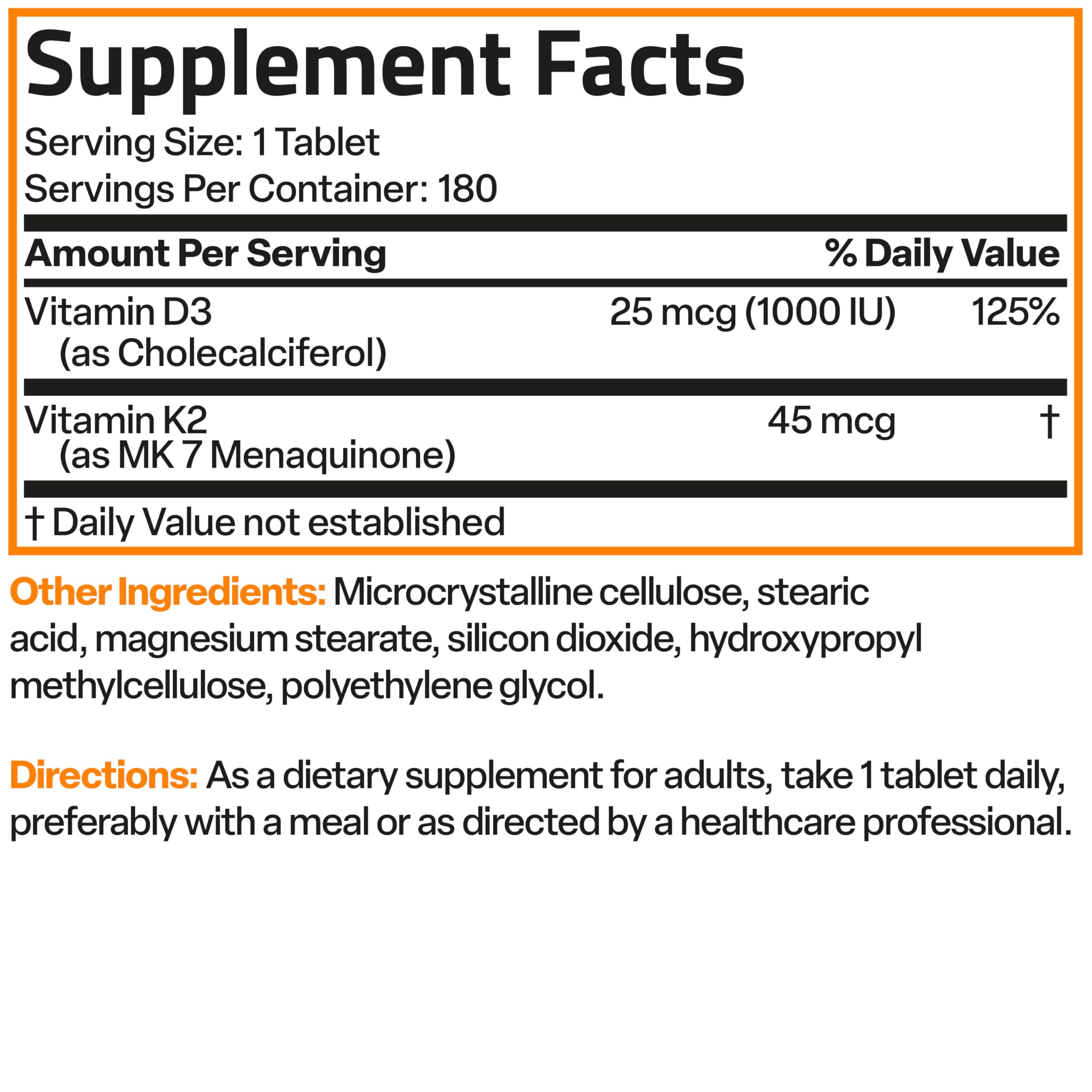 Bronson K2 D3 Minis: uso diario sencillo y compatible con dietas sin gluten.