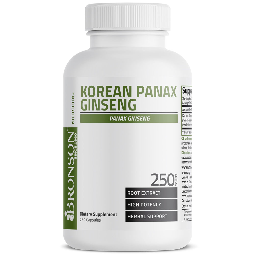 Bronson Korean Panax Ginseng label and packaging for trusted wellness.
