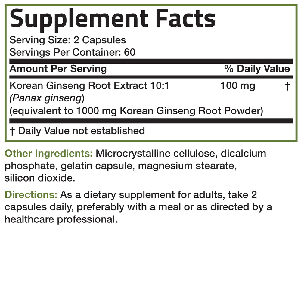 Bronson Korean Panax Ginseng pills dispensing for easy daily use