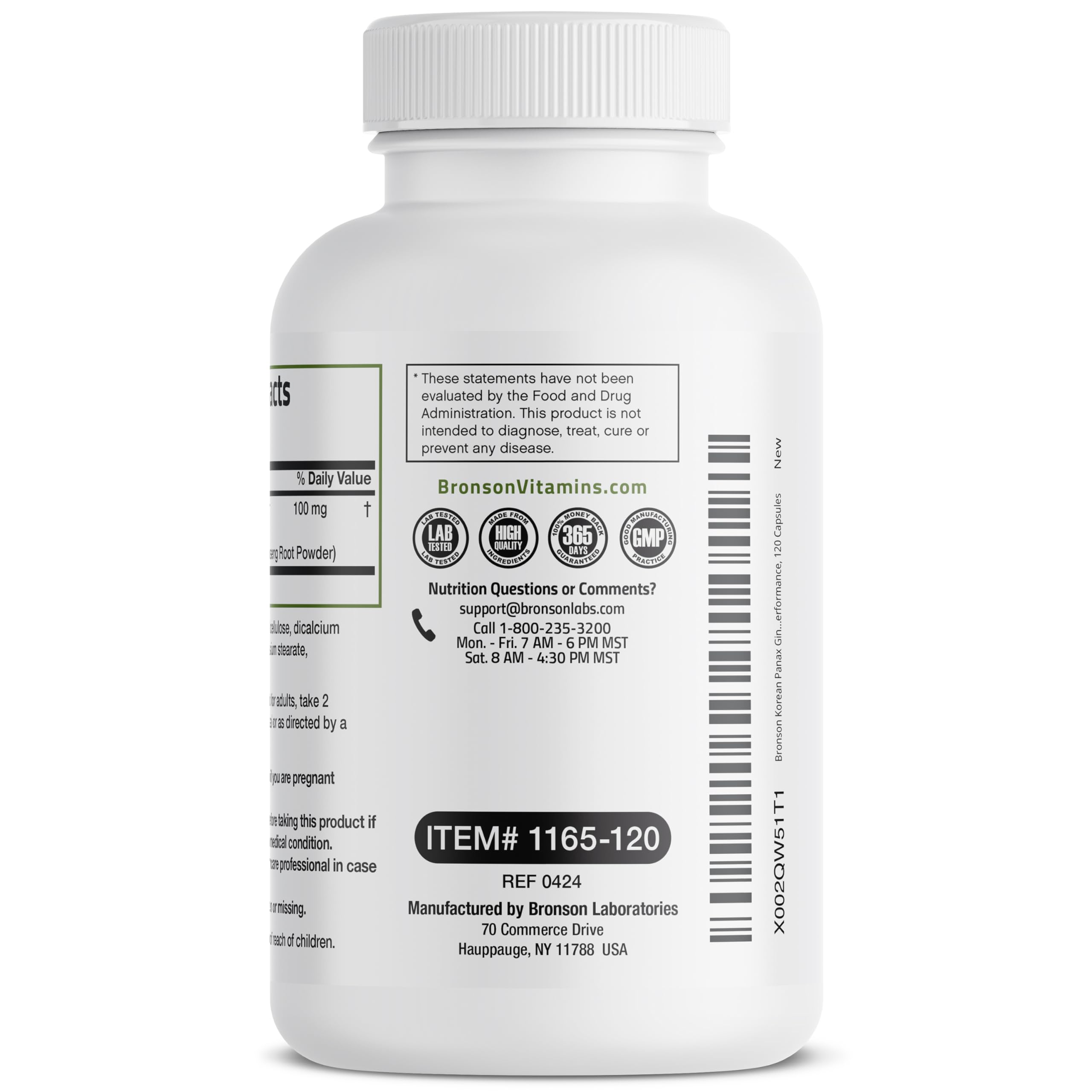 Bronson Korean Panax Ginseng pills pack ready for focus and energy