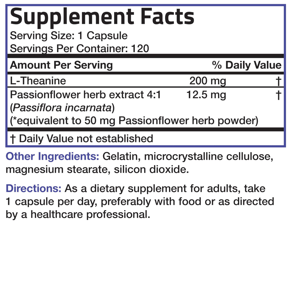 Bronson L-Theanine label highlights ingredients and dietary flags