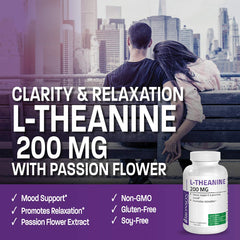 Bronson L-Theanine bottle with passion flower for natural calm