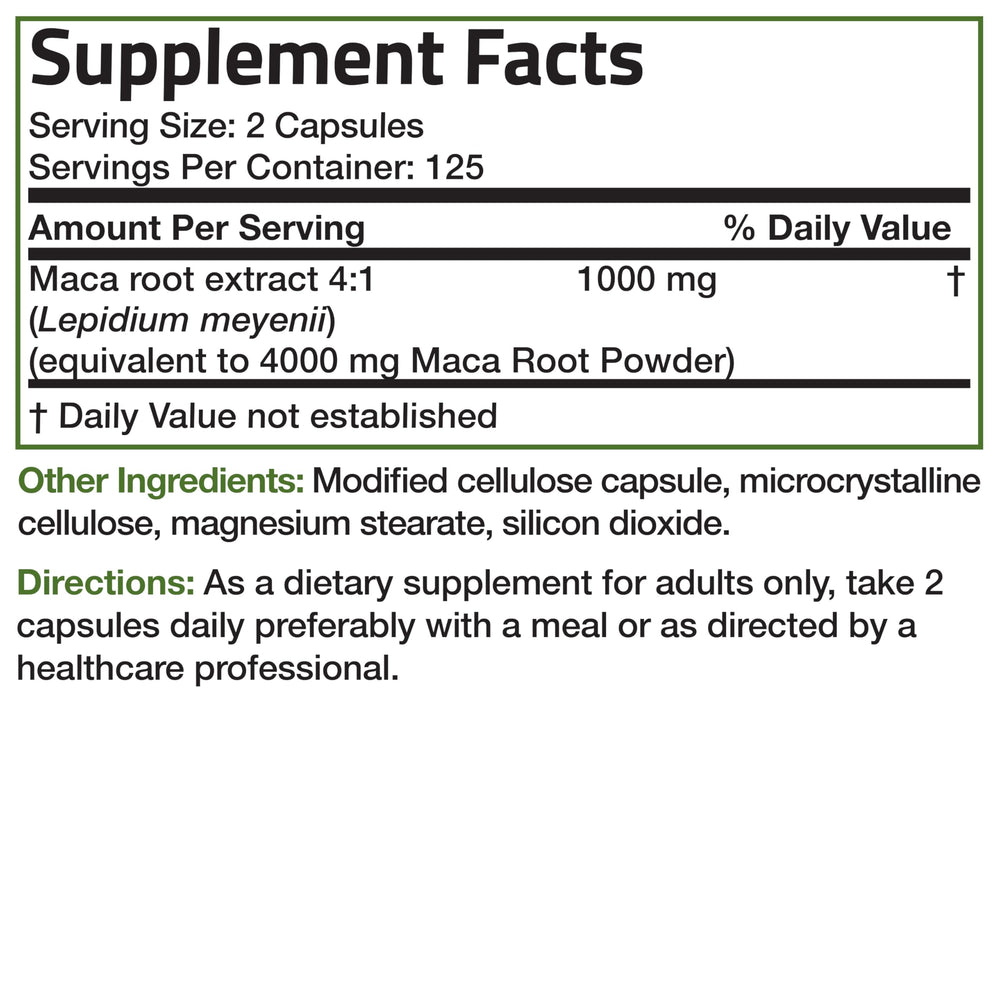 Bronson Maca Root Extra Lepidium Meyenii product shot with clean lab-grade presentation
