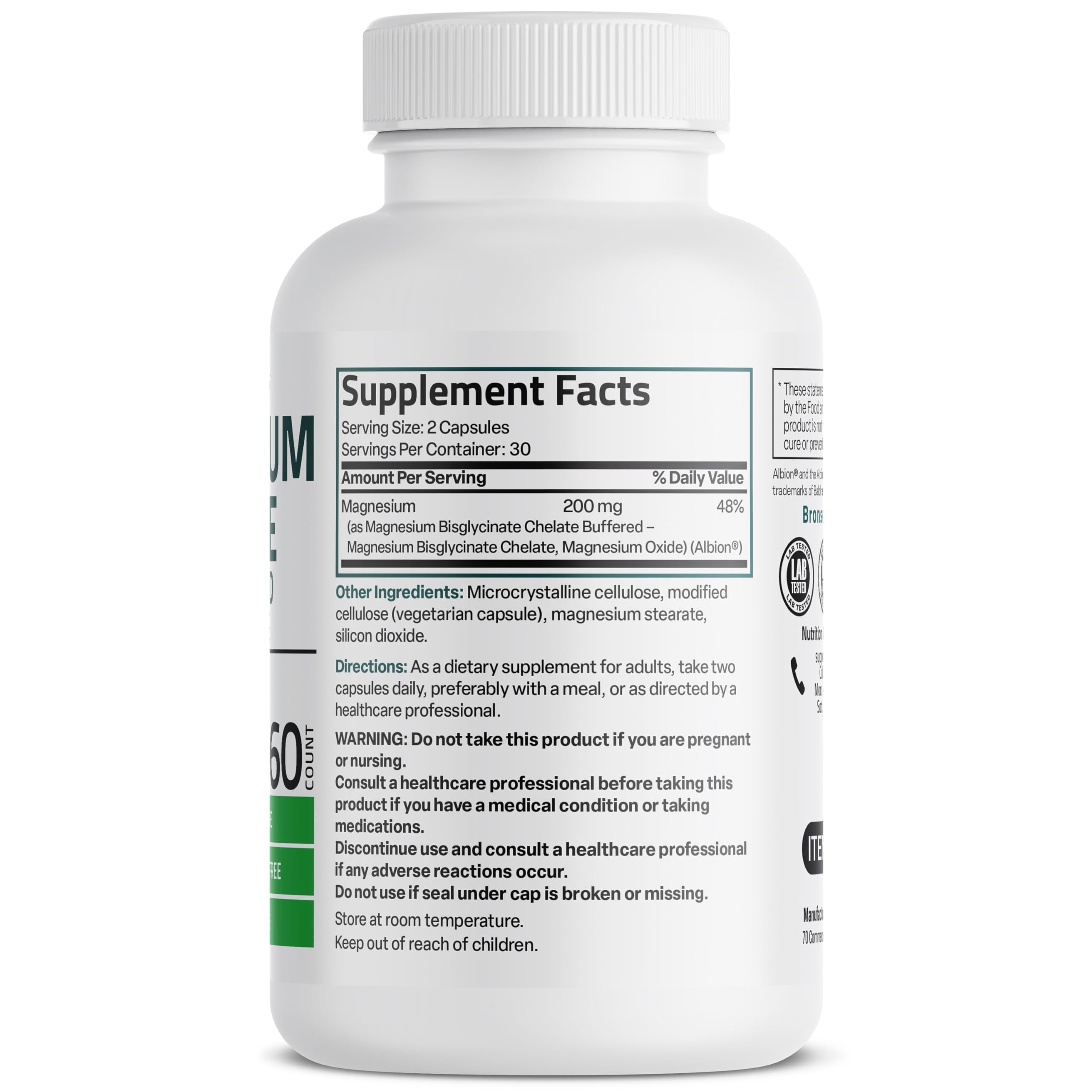 Bronson Magnesium Glycinate capsules for daily mineral support.