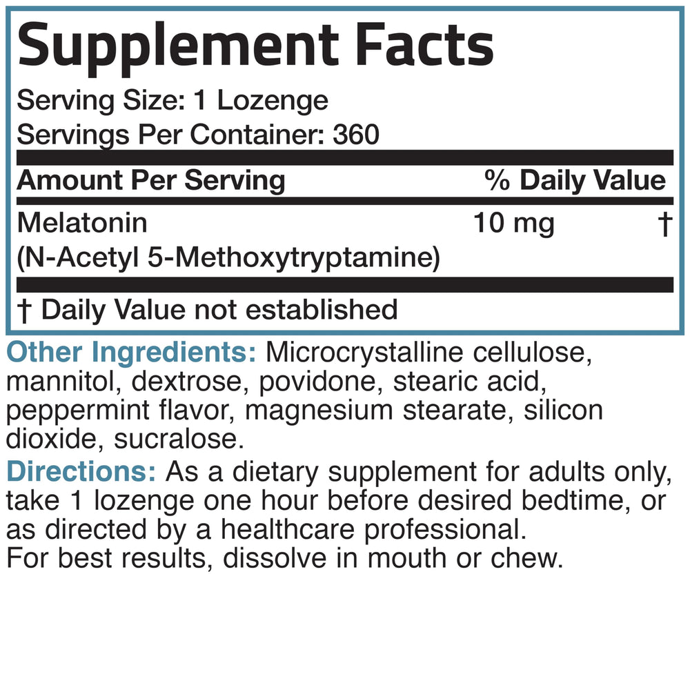 Bronson Melatonin bottle label highlights trusted since 1960 for quality.