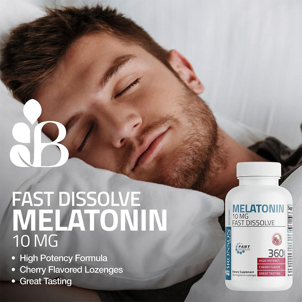 Bronson Melatonin vegetarian tablets designed for nightly use.