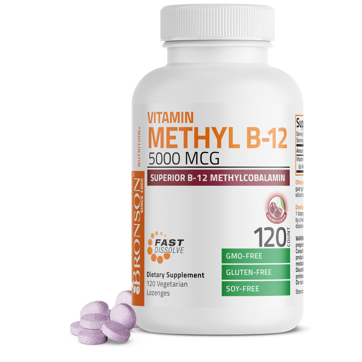 Bronson Methyl B12 5000 mcg: botella visible, posible apoyo a la vitalidad diaria