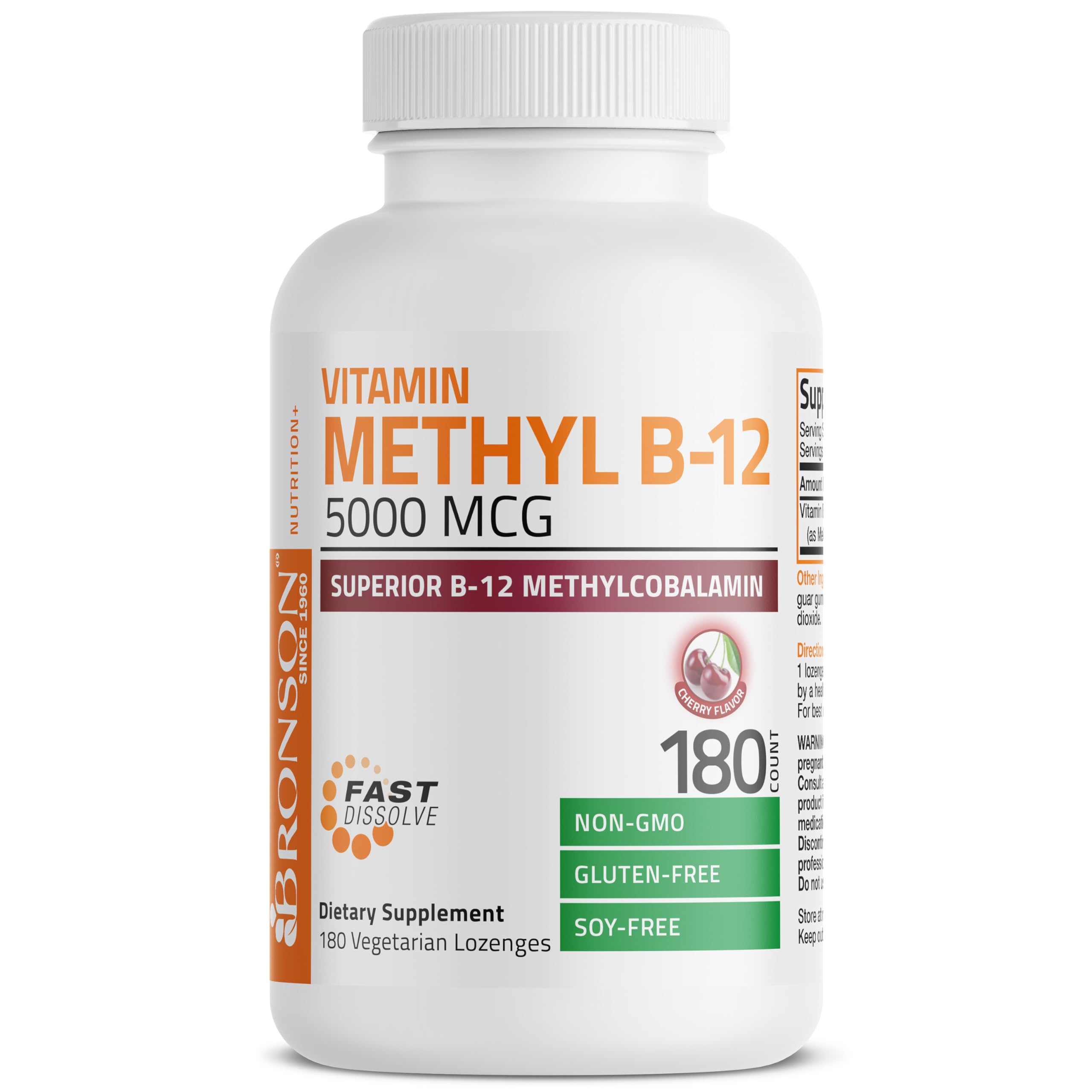 Bronson Methyl B12 lozenges packaging enhances easy daily use.