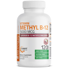 Pastillas masticables Bronson Methyl B12 5000 mcg, sabor suave para energía sostenida