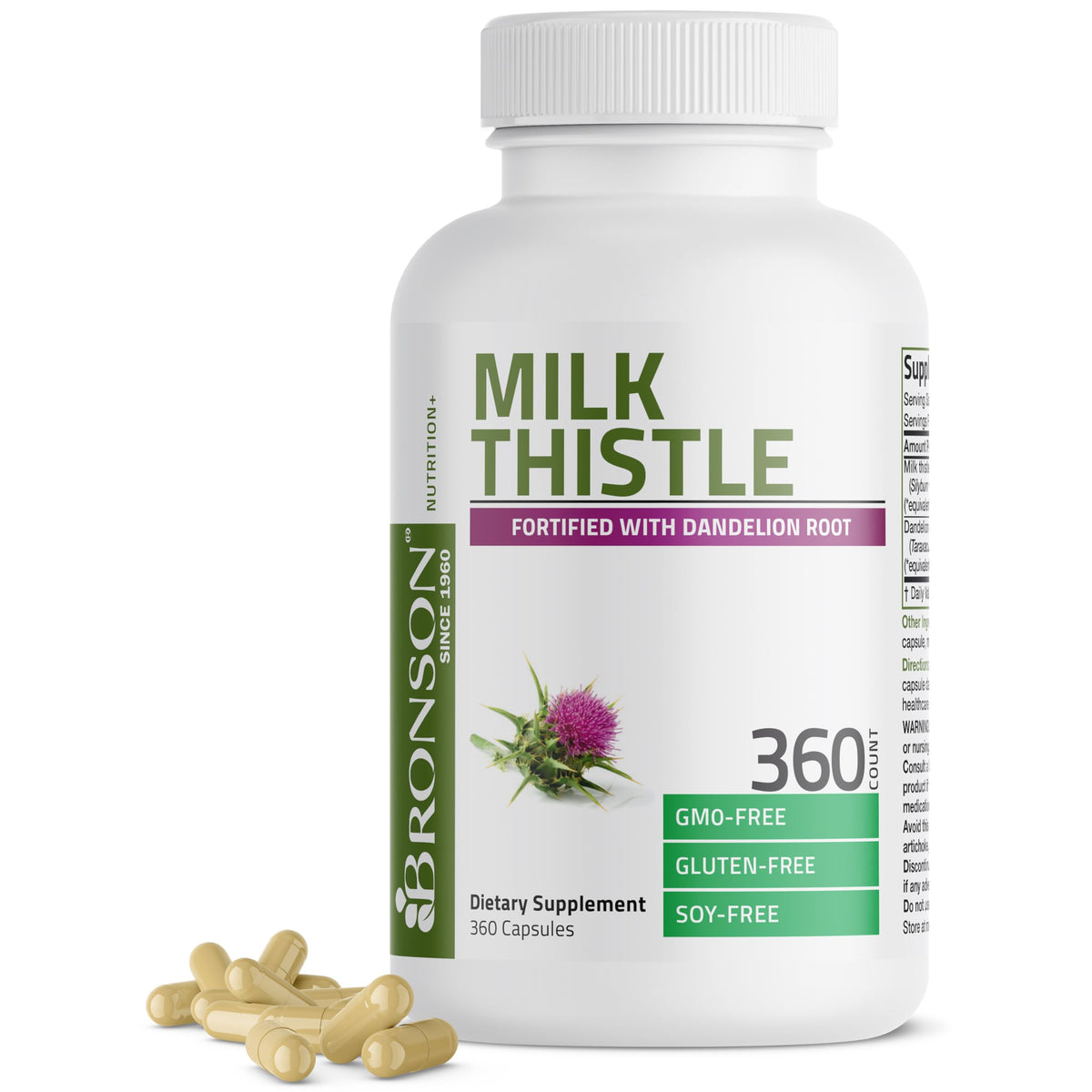 Bronson Milk Thistle Silymarin Marianum bottle for liver support