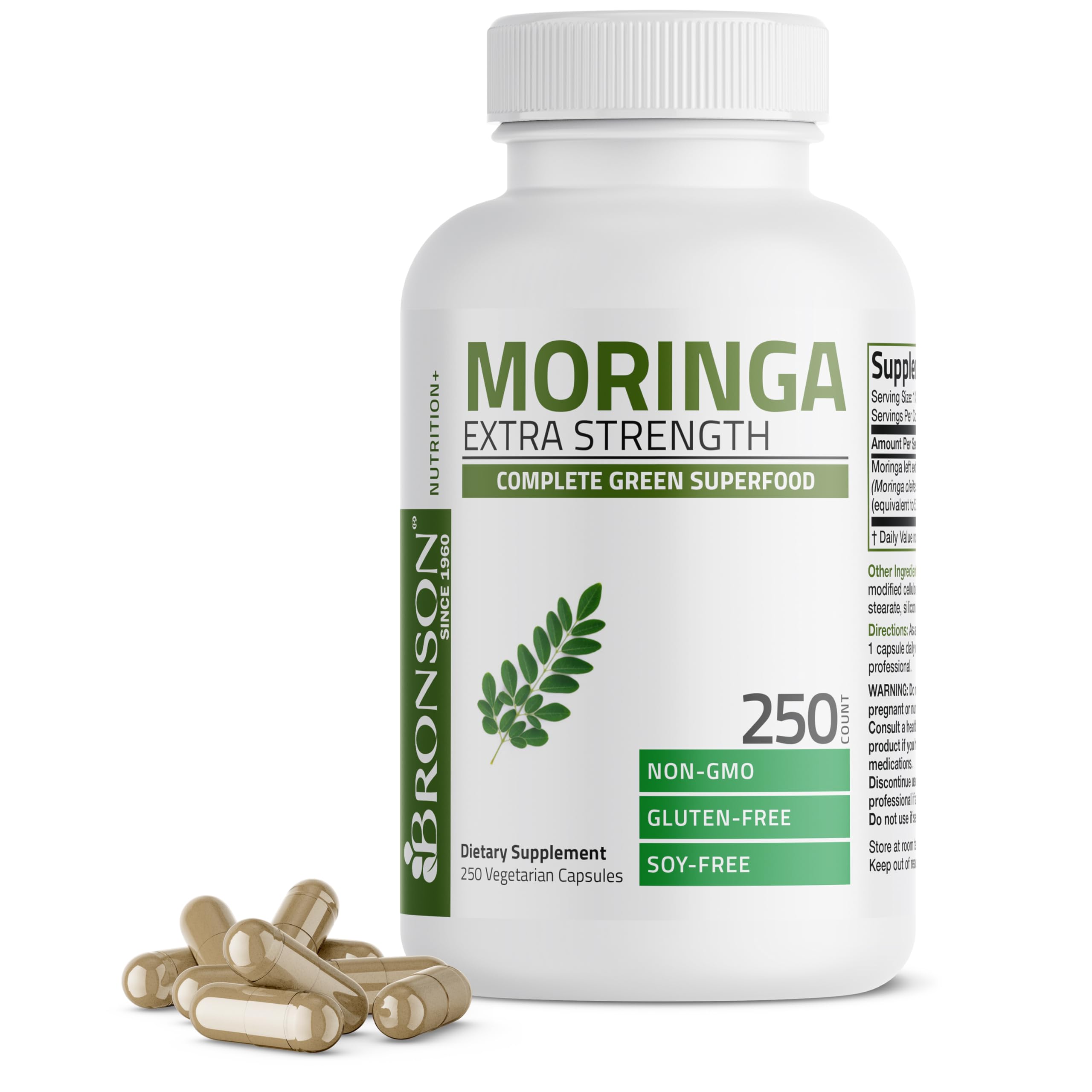 Bronson Moringa Extra Strength capsules for daily wellness support.