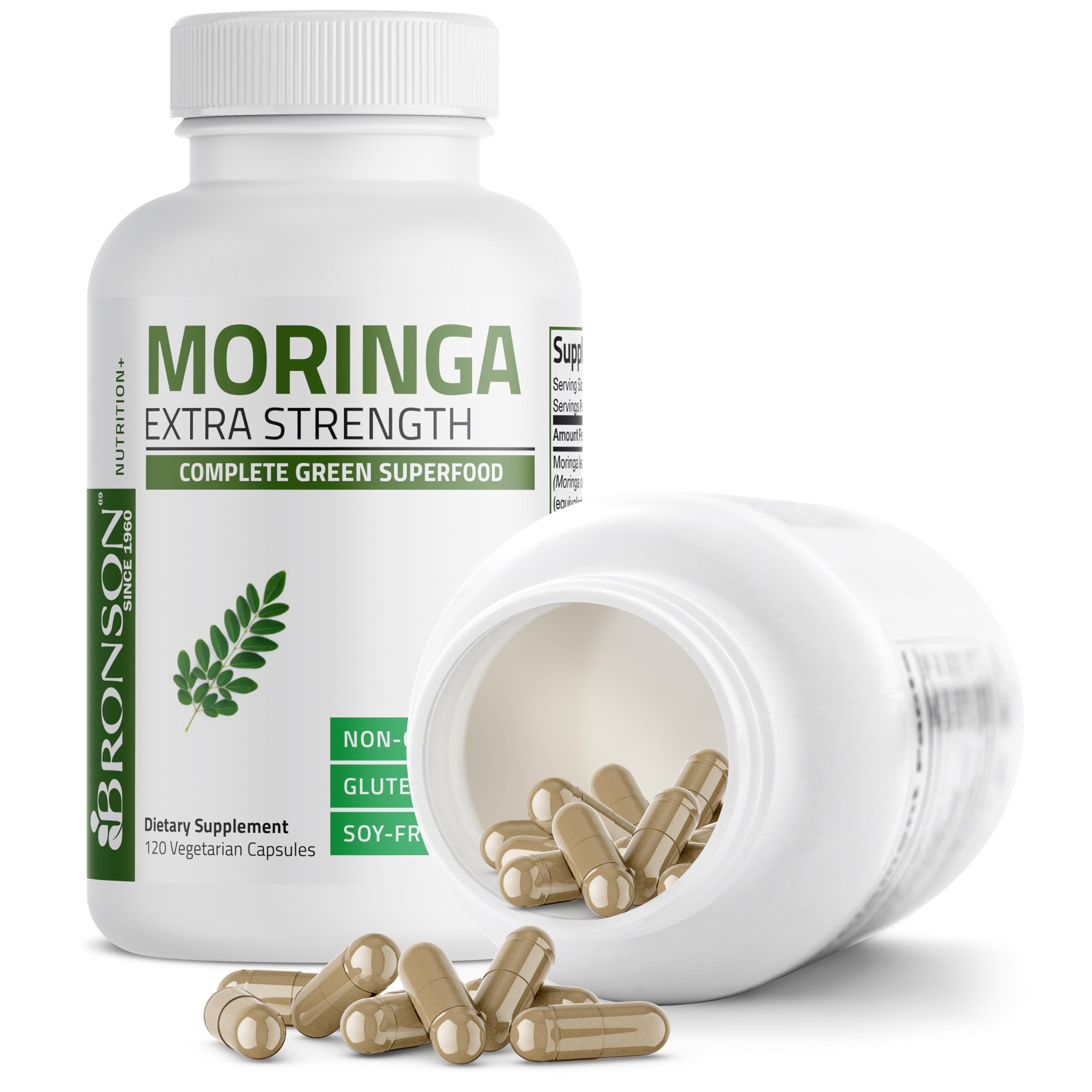 Bronson Moringa lab testing seal indicating quality assurance.
