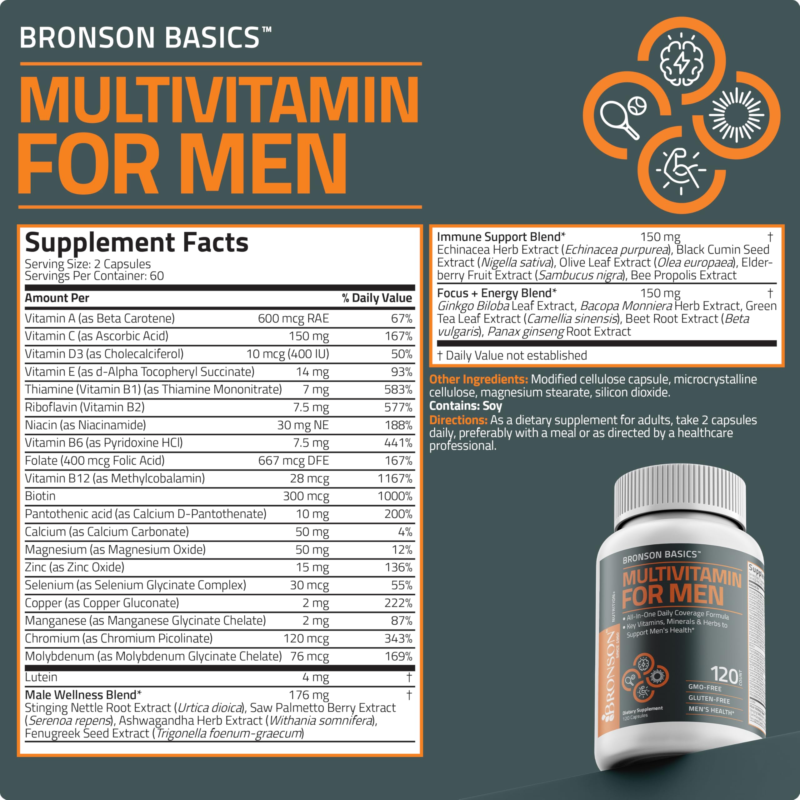 Bronson Multivitamin for Men in kitchen drawer ready for daily use